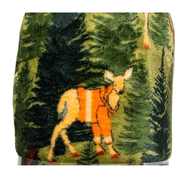 New Deer Hunting Plush Throw Blanket Man Cave Dad Gift Cabin Woodland Forest 5x6 - Picture 5 of 8
